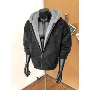 座山雕皮衣外套棉衣棉服夹克连帽毛领棉袄袖子是绒207-1668特p58图片