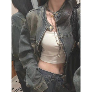 【有货】美式复古水洗做旧牛仔外套男女春秋工装夹克JK05WW-特P68图片