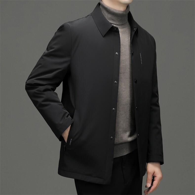 CXY201钱塘2020-2冬季厚款保暖商务休闲翻领中年男士羽绒服P195,男装羽绒服,钱塘207-2