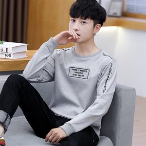 佳乐W810男士长袖t恤男薄款宽松青少年秋衣衣服潮流卫衣图片