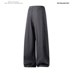 垂感阔腿西装裤cleanfit高级感直筒休闲长裤504-K868-P40控68图片