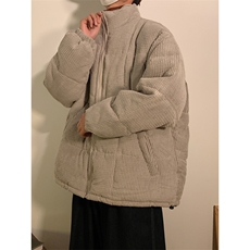 新款灯芯绒棉衣男女立领情侣加厚棉服冬季外套保暖面包服V11-P90，男装棉衣，星座1008
