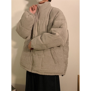 新款灯芯绒棉衣男女立领情侣加厚棉服冬季外套保暖面包服V11-P90图片