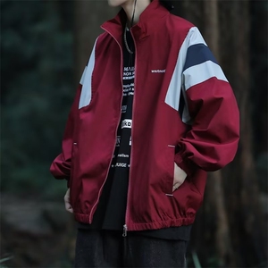 日系拼色冲锋衣外套男山系潮牌宽松痞帅户外立领休闲夹克 JK647图片