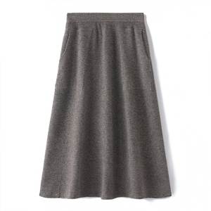 2025年秋季碎玉针半群时尚百搭通勤简约休闲，女装半身裙，锦驼羊绒