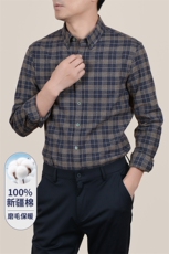 DN43053男士秋季新款长袖纯棉磨毛衬衣青年修身尖领衬衫休闲，男装衬衫，电商B360