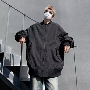 设计感皱褶立领复古男女高街棒球服秋冬新款夹克运动上衣-WT7175图片