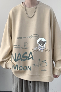 NASA联名同款麂皮绒卫衣男大码重磅长袖t恤男 JW81187-P35图片