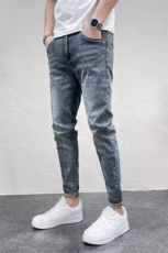 2023春秋季新款蓝色修身男士牛仔裤时尚百搭小脚裤D311G2270P85，男装牛仔裤，电商D311