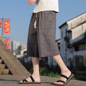 夏季风男装棉麻七分裤直筒超宽松休闲中裤A266-1-KZ880-P56图片