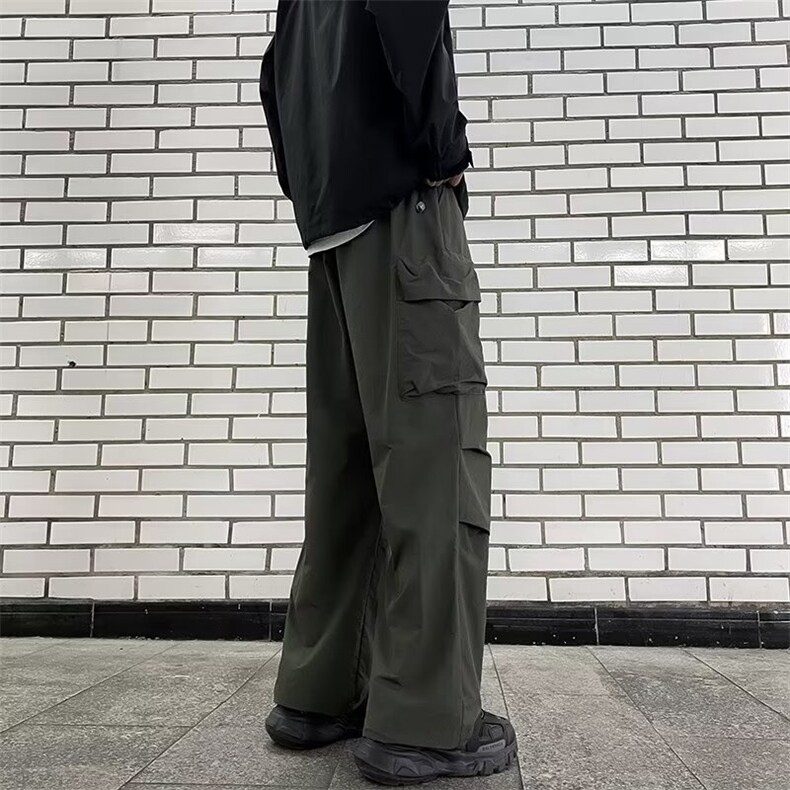 美式冲锋裤男款秋季户外潮牌机能宽松休闲抽绳束脚降落伞兵登山裤,男装休闲裤,星座1013