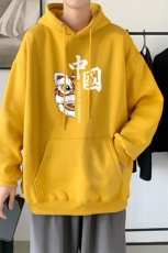 L2415P48延续潮流元素潮趣文字字母印花常规款连帽卫衣男，男装卫衣，星座510A-1