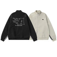 美式复古火焰字母刺绣飞行服夹克男女宽松上衣外套春秋JK012P70，男装夹克，星座1013-5