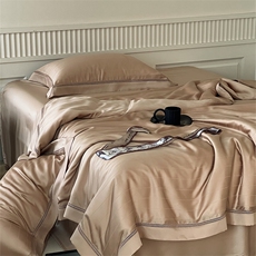 新款天丝线条镂空边床单款四件套，床品套件，一起卖家纺