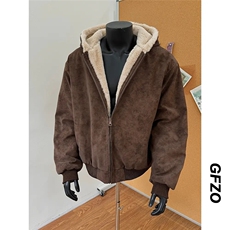 PU皮座山雕男女加绒保暖防兔毛棉衣外套M2566-P90，男装棉衣，星座1213