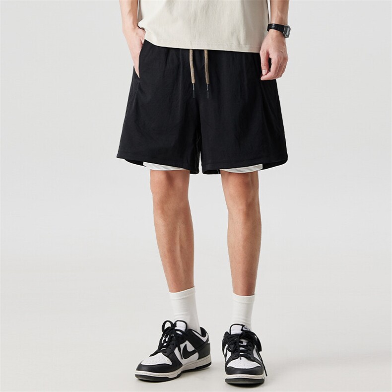 D13青年男士夏季美式休闲运动五分短裤夏季中裤P42黑色，男装牛仔裤，星座1615-1