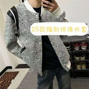 美式潮牌棒球服夹克男情侣款宽松百搭情侣飞行拉链外套上衣图片
