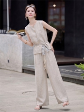 2026春夏新款苎麻套装，时尚简约，轻奢高雅，简约大气，女装连衣裙，欧米莱