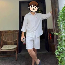 网图慎用夏休闲松弛感慵懒简约长袖衬衫套装高质量TC01，男装衬衫，星座115A(原星座507）