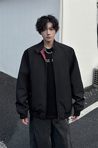 8XL-M美式复古棒球服外套男特大码潮牌双拉链立领夹克衫JK005P85图片