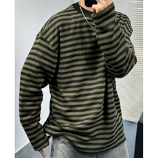冬季复古慵懒风宽松休闲拼色条纹圆领针织衫套头毛衣男M7193，男装针织衫/毛衣，星座1116A（原606A-3）