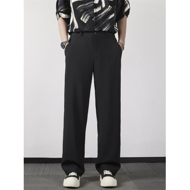 直筒休闲裤垂感裤子男阔腿西裤宽松男生西装长裤男K69，男装西裤，星座1116A-2（原606A-1）