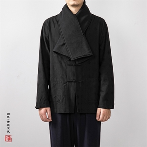 秋冬新款风男装棉麻提花男士加棉围巾WJ01P35图片