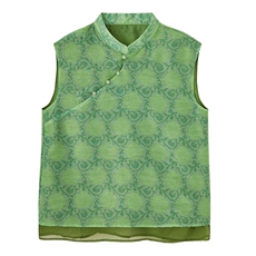 新中式国风巨好看女2025夏新款气质提花无袖上衣阔腿裤，女装衬衫，依路服饰