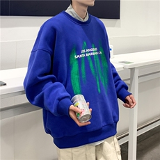 秋季大码卫衣ins港风宽松圆领百搭印花外套X5533-民宿图-P55-限68，女装短外套，电商A061-1