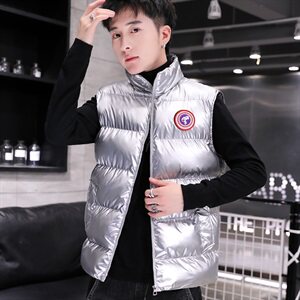 冬季加厚保暖羽绒棉坎肩棉马甲马褂无袖背心立领棉衣黑色M9101P55图片
