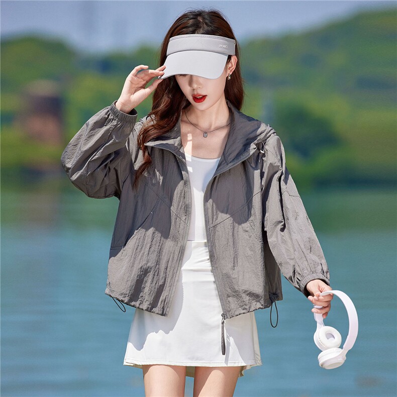 现货2026春夏秋夏季时尚休闲宽松型透气薄款女士短外套,女装防晒衣,靓衣阁