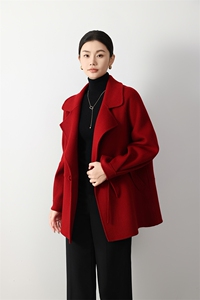 设计款短款双面羊毛大衣女2024秋冬新款双面呢大衣图片