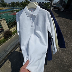 CP02男士长袖纯色POLO衫大码男女团队可定制印花秋T恤学生青少年，男装T恤，星座115A-1