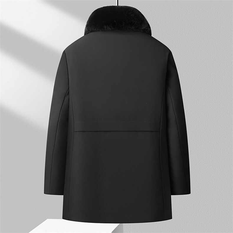 冬季中老年中长款棉衣加绒加厚可脱卸大毛领中年棉服BD303-P140,男装棉衣,星座1105-3