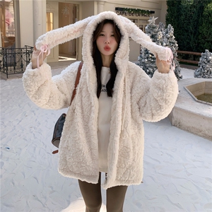 白色毛毛加厚棉服H8381P215K328图片
