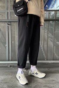 春夏休闲裤男宽松九分裤男潮流直筒帅气大码男裤子-Z614图片