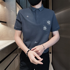 2025夏季新款帅气刺绣短袖T恤翻领Polo衫32552-P58，男装T恤，电商D342