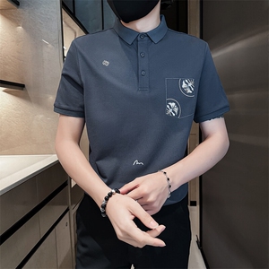 2025夏季新款帅气刺绣短袖T恤翻领Polo衫32552-P58图片