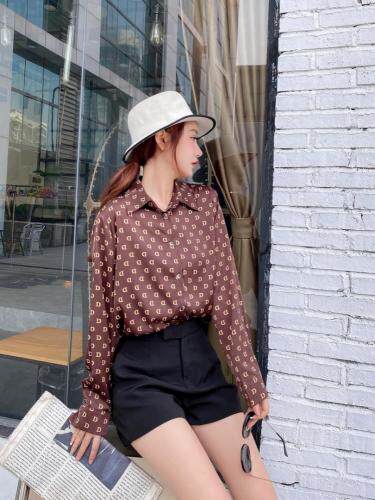 真丝料衬衫，女装衬衫，橙色恋人