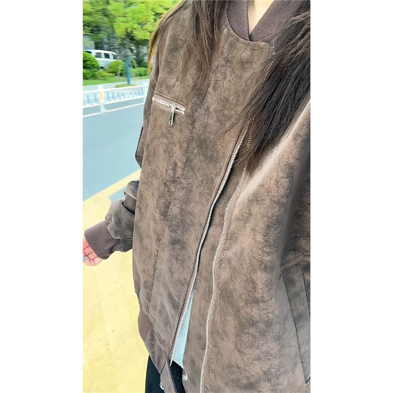 特批60数据飞行夹克外套双拉链教练翻领拉链PU皮外套JK3035,男装夹克,电商A128