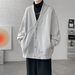 纯色开衫外套M~8XL大码高级感重磅宽松华夫格慵懒卫衣KS2101/P60图片
