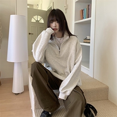 抖音得物品质二开26春装美式高阶结构半拉链立领卫衣外套W91，女装短外套，电商A486