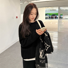 秋季新款纯色针织圆领套装时尚百搭，女装羊毛衫，悦玛羊绒