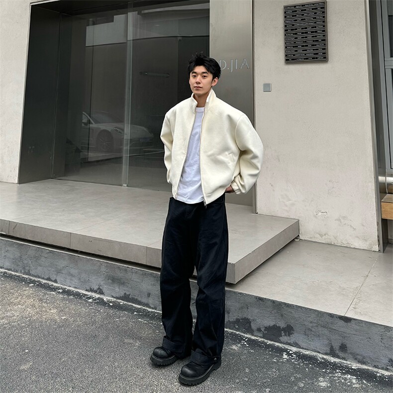 两千件现货到！高品质加厚2025春款毛呢夹克W2501,男装夹克,电商C313