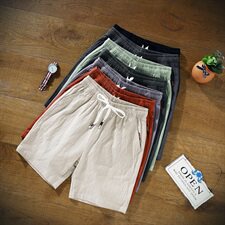 加大码男短裤棉麻料休闲5分裤（M-9XL）QT5032-1_339_P25，男装休闲裤，星座1516-1