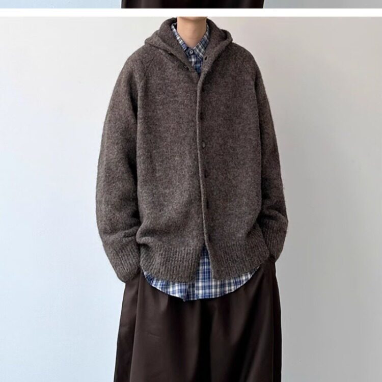 M38-P63毛衣男士秋冬季厚款针织外套大码宽松立领潮流帅气拉链,男装针织衫/毛衣,电商B323A