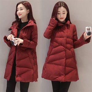 修身 显瘦 中长款 简约 百搭 羽绒服 2020年冬季 长袖 拉链图片