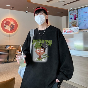 已注册港风供抖音得物高品质直播麂皮绒宽松男卫衣W3006P38图片