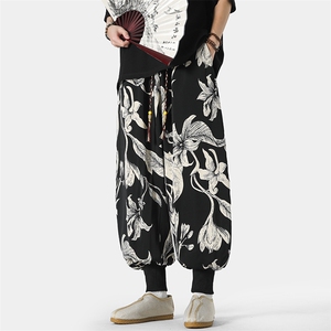 特批P32无差价夏季新款新中式风潮牌大码宽松束脚灯笼裤男K1372，男装休闲裤，电商A082