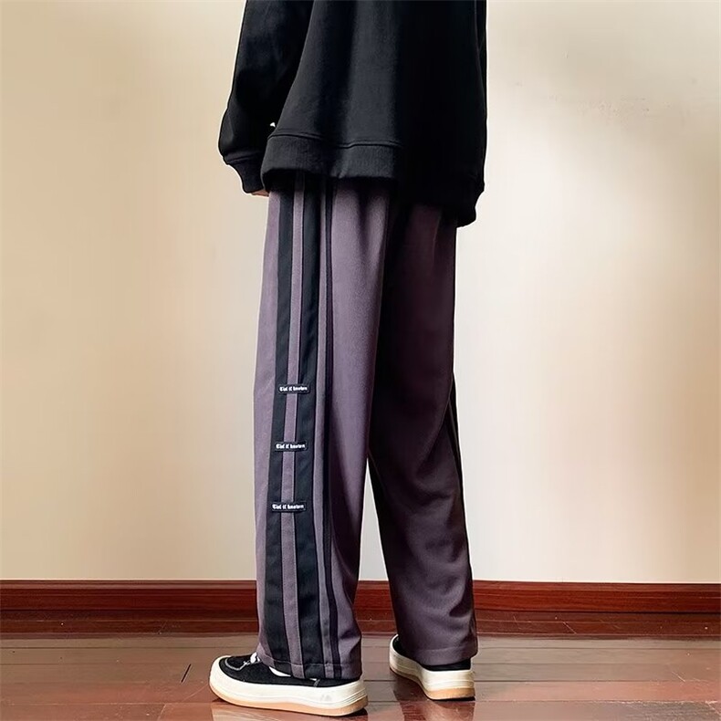 美式街头裤子男秋季条纹直筒休闲长裤百搭运动裤K0665-P35,男装休闲裤,星座308B-1